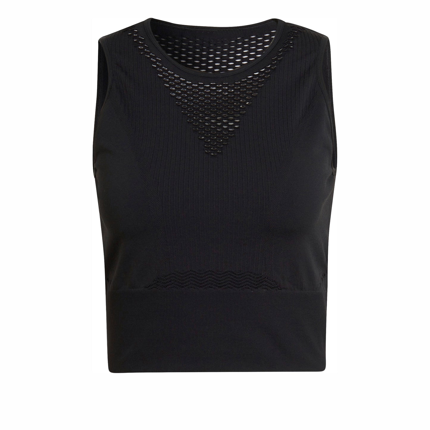 adidas Aeroknit Crop Tank-Top Damen-Schwarz adidas Aeroknit Crop Tank-Top Damen-Schwarz
