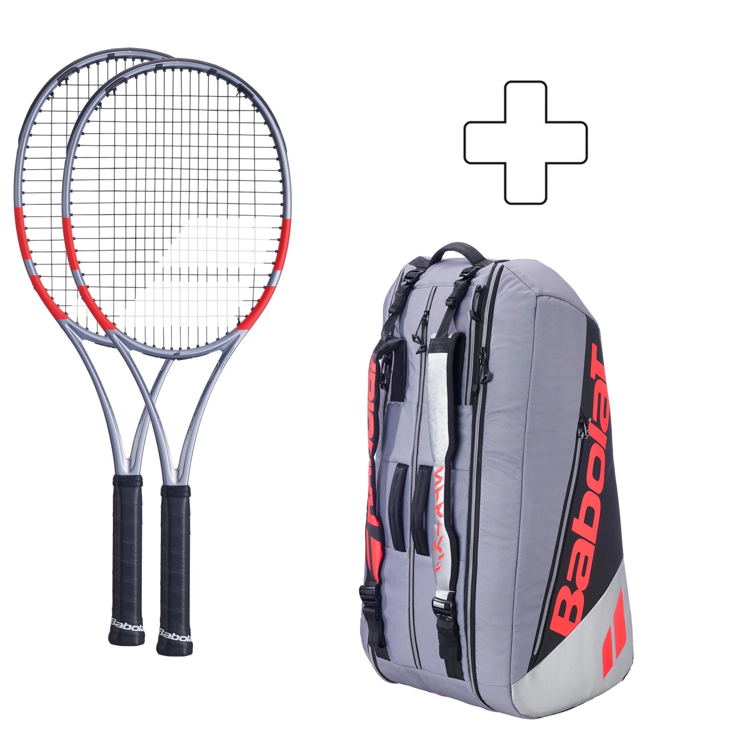Babolat 2x Pure Strike 16x19 plus Schlägertasche Babolat 2x Pure Strike 16x19 plus Schlägertasche