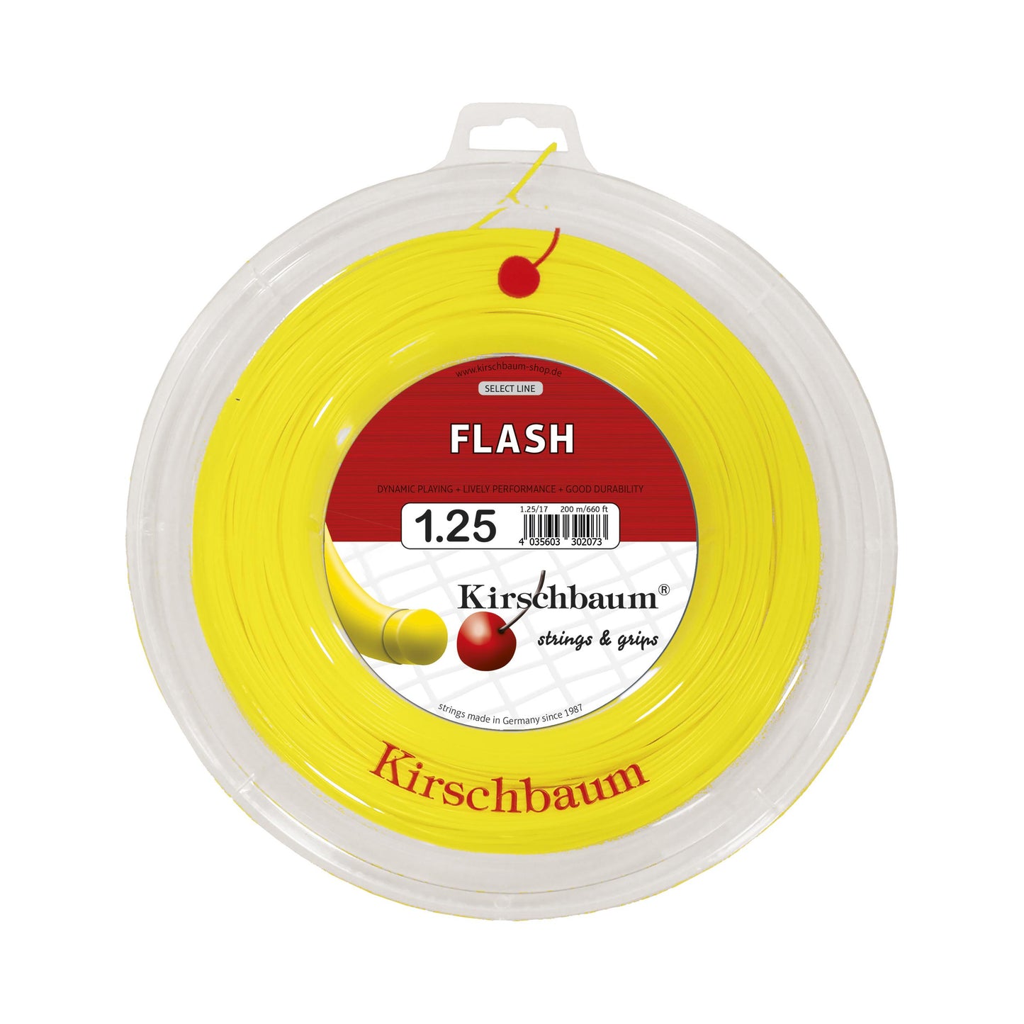 Kirschbaum Flash Saitenrolle 200m-Gelb Kirschbaum Flash Saitenrolle 200m-Gelb