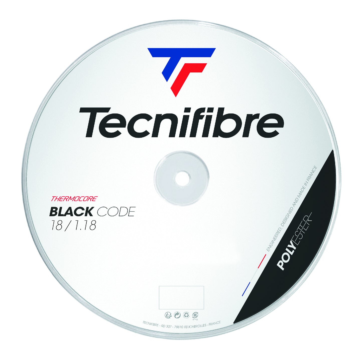 Tecnifibre Black Code 200m Saitenrolle-Schwarz Tecnifibre Black Code 200m Saitenrolle-Schwarz