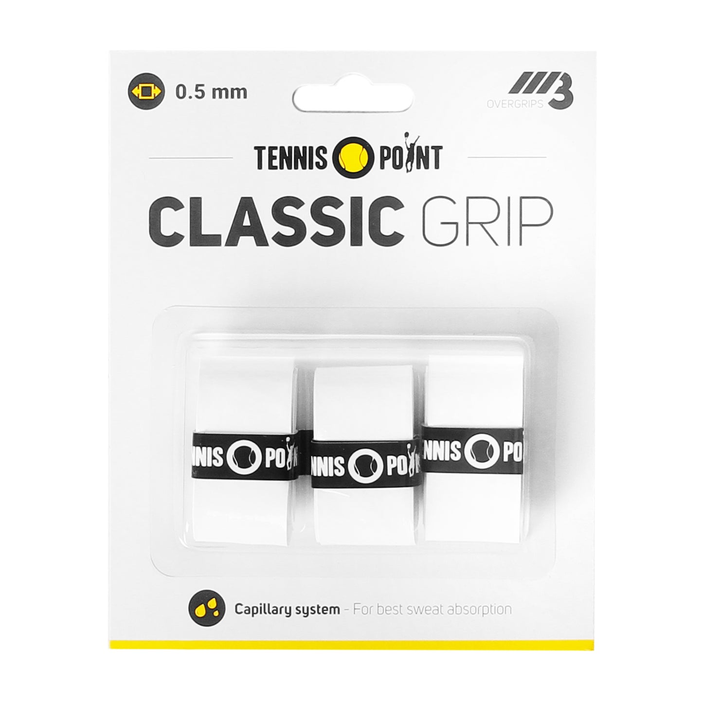 Tennis-Point Classic Grip 3er Pack - weiß Tennis-Point Classic Grip 3er Pack - weiß