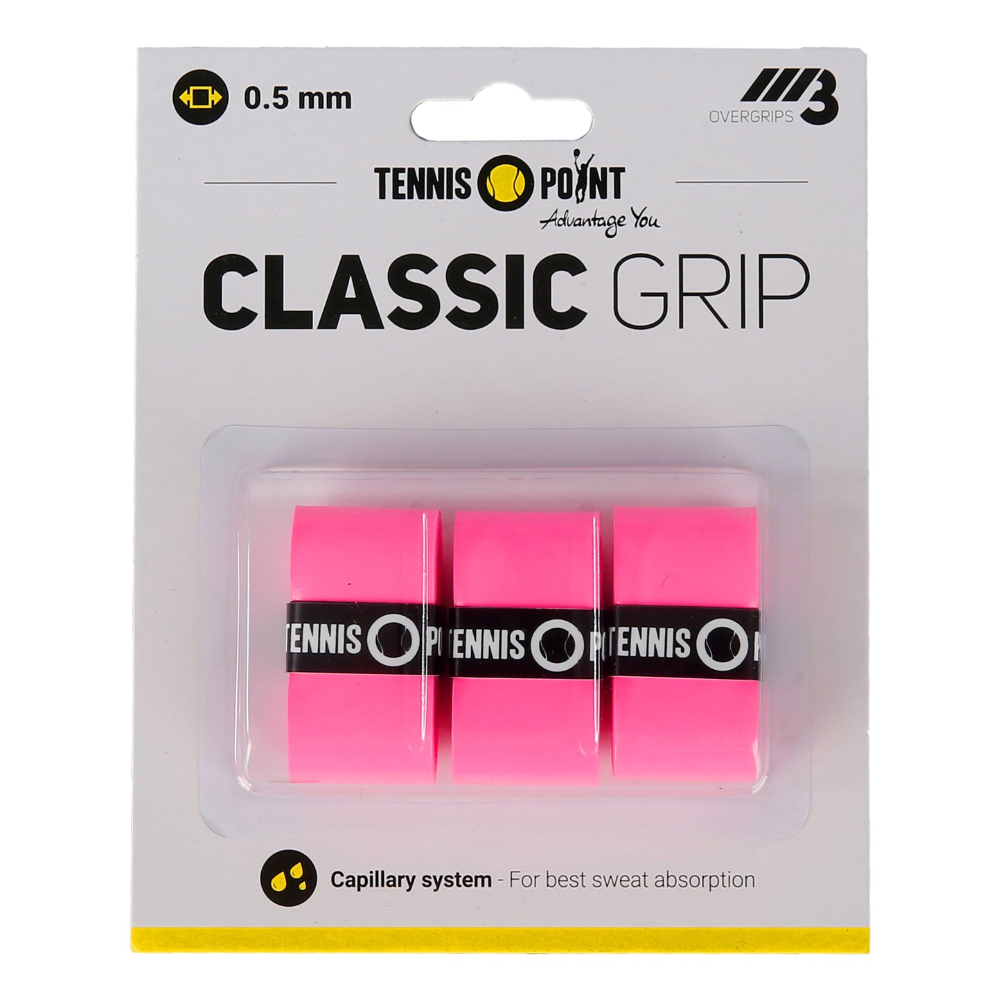 Tennis-Point Classic Grip 3er Pack - pink Tennis-Point Classic Grip 3er Pack - pink