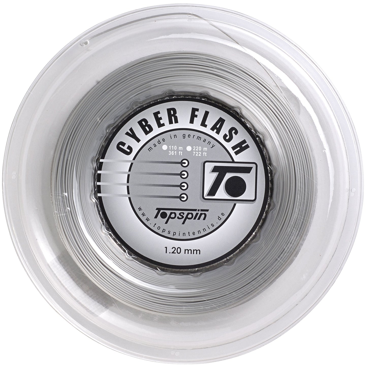 Topspin Cyber Flash Saitenrolle 220m-Silber Topspin Cyber Flash Saitenrolle 220m-Silber