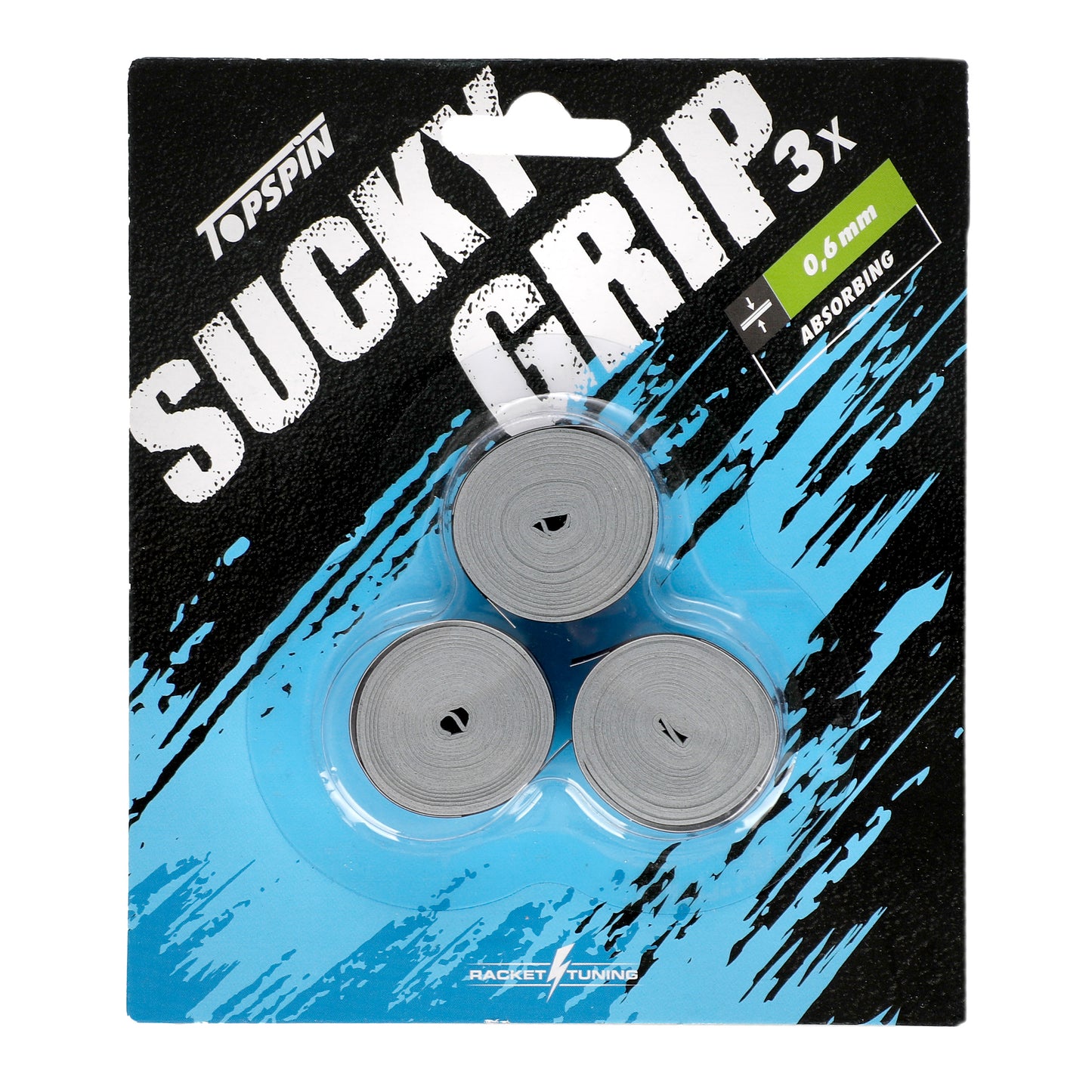 Topspin Sucky Grip 3er Pack - grau Topspin Sucky Grip 3er Pack - grau