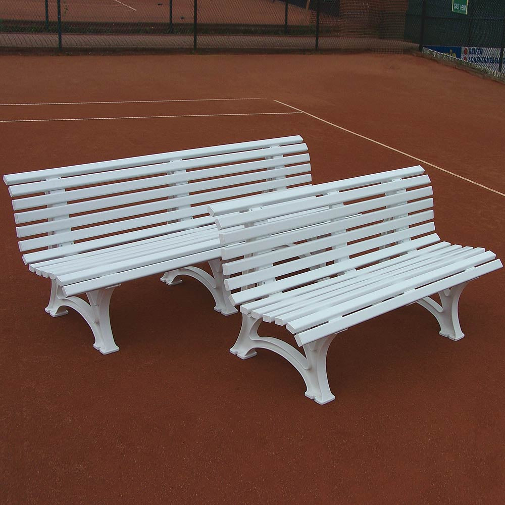 Tegra Tennisbank Mit Geschwungener Lehne-Weiß Tegra Tennisbank Mit Geschwungener Lehne-Weiß