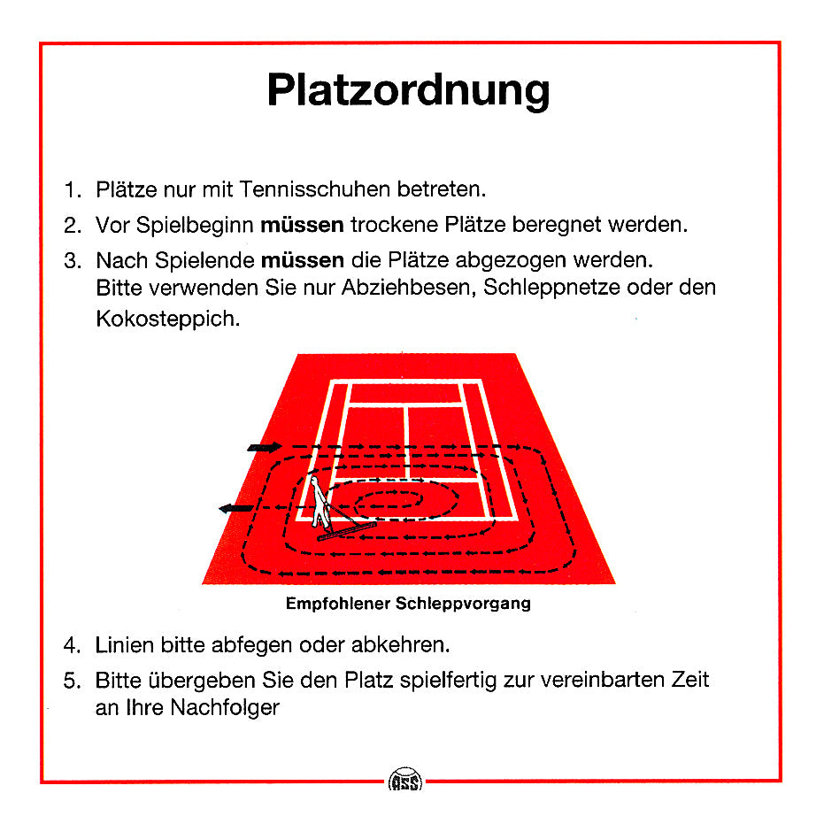 Tegra Platzordnung Schild Mit Pflegeanweisung-Weiß,Rot Tegra Platzordnung Schild Mit Pflegeanweisung-Weiß,Rot
