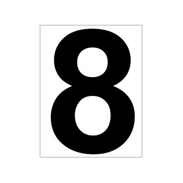 Tegra Platzziffer 8 Schild-Weiß,Schwarz Tegra Platzziffer 8 Schild-Weiß,Schwarz