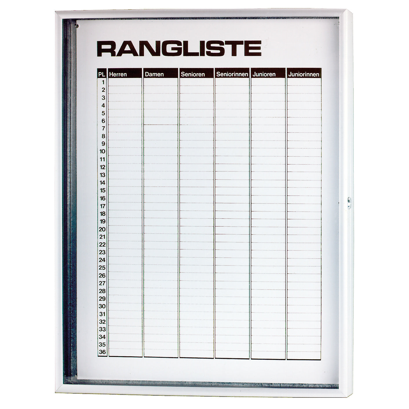 Tegra Ranglisten-Magnettafel 6 Ränge Mit Scheibe,Abschließbar Rangliste-Weiß Tegra Ranglisten-Magnettafel 6 Ränge Mit Scheibe,Abschließbar Rangliste-Weiß