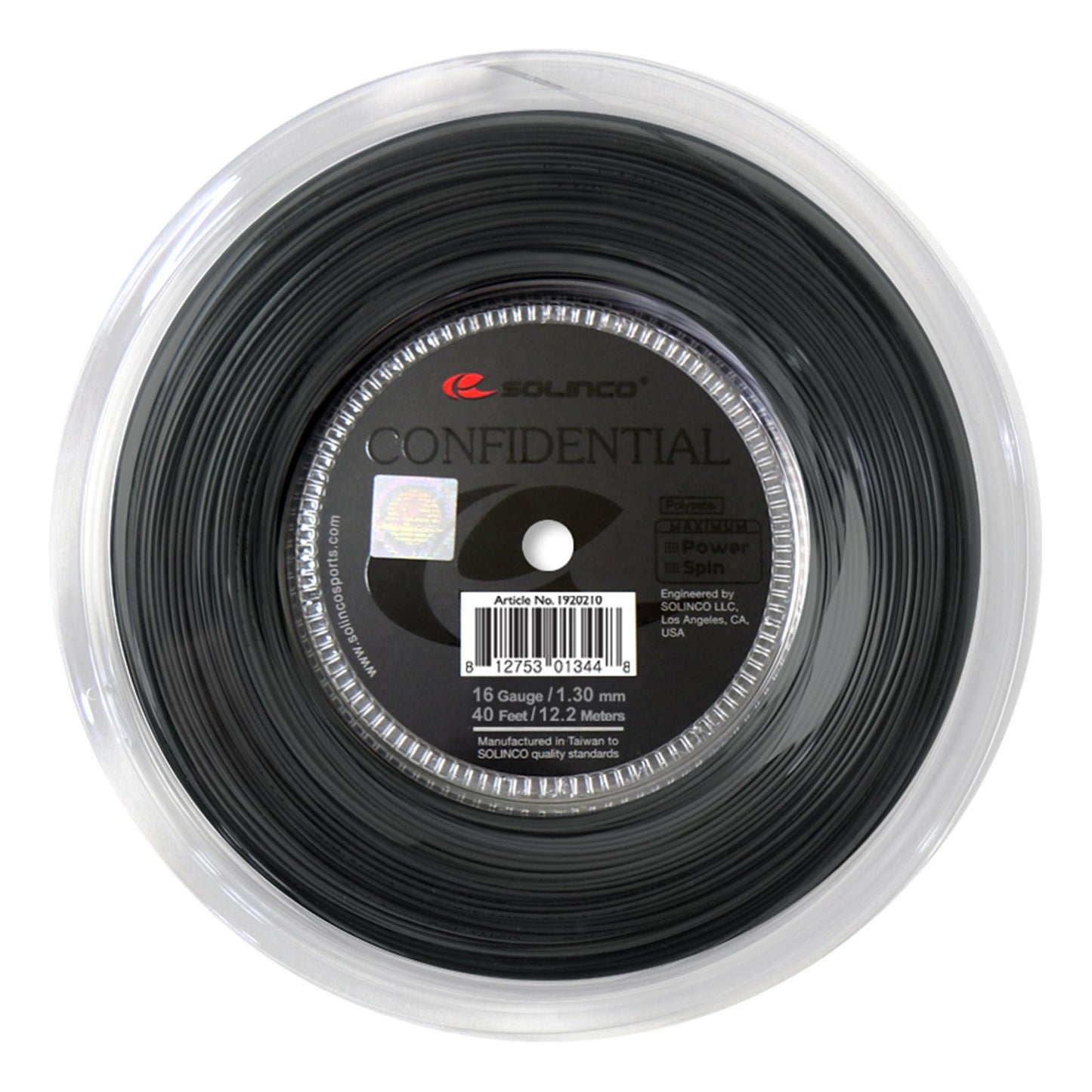 Solinco Confidential Saitenrolle 200m-Schwarz Solinco Confidential Saitenrolle 200m-Schwarz