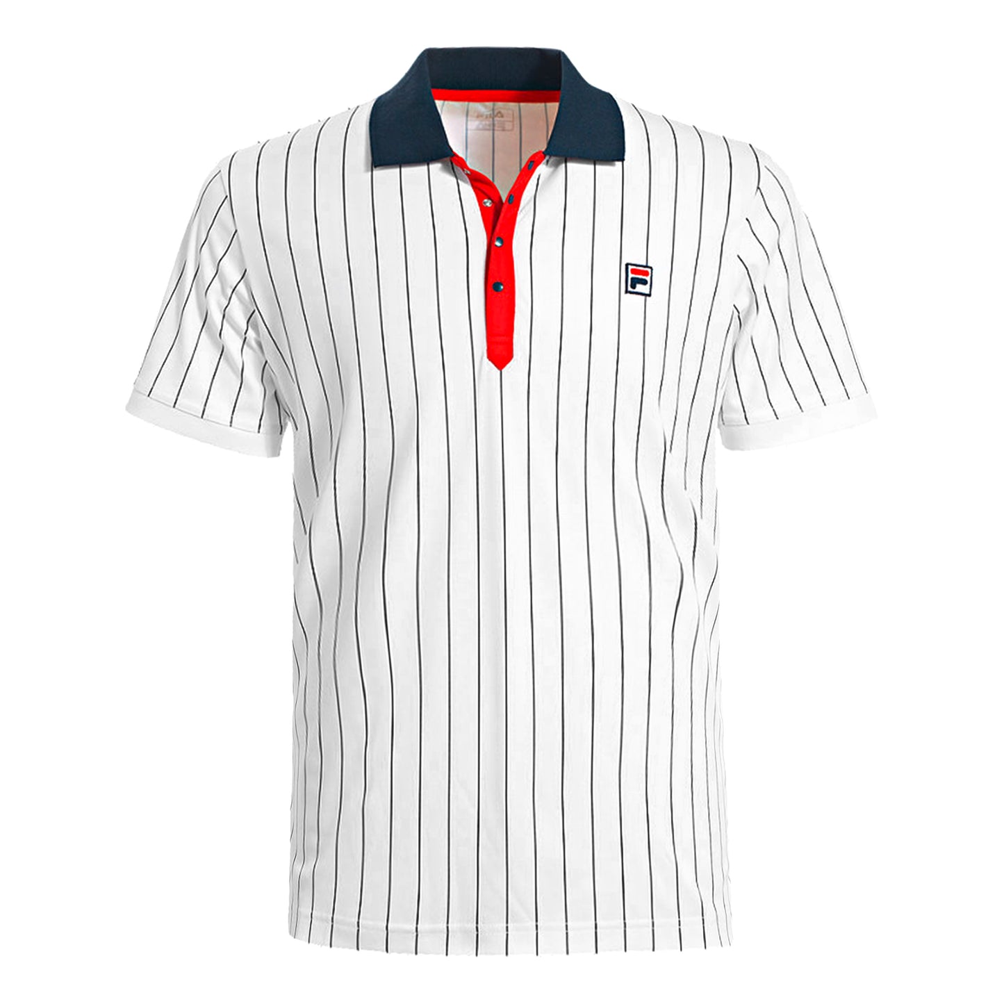 Fila Stripes Polo Herren-Weiß,Dunkelblau