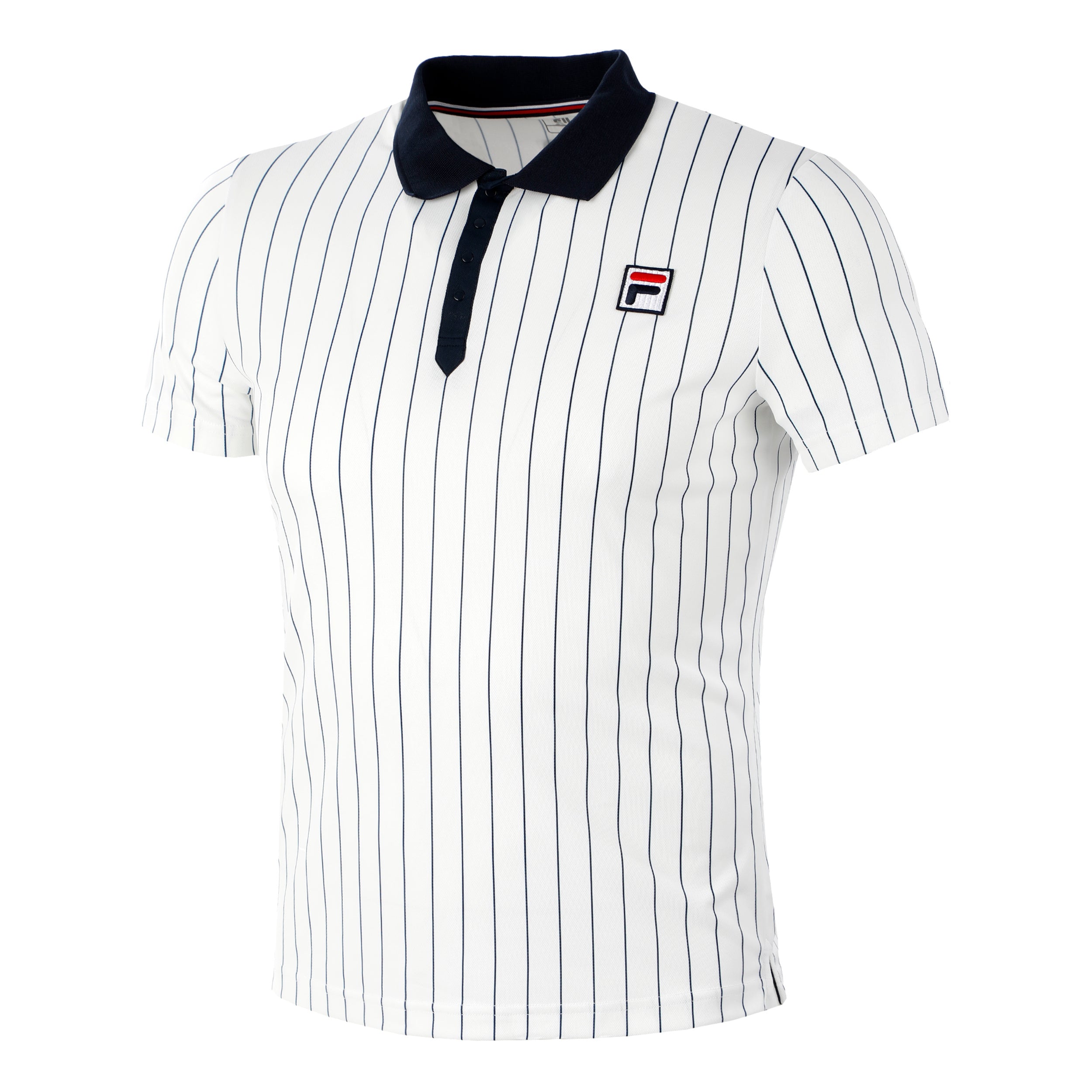 Fila Stripes Björn Polo Herren - weiß, dunkelblau