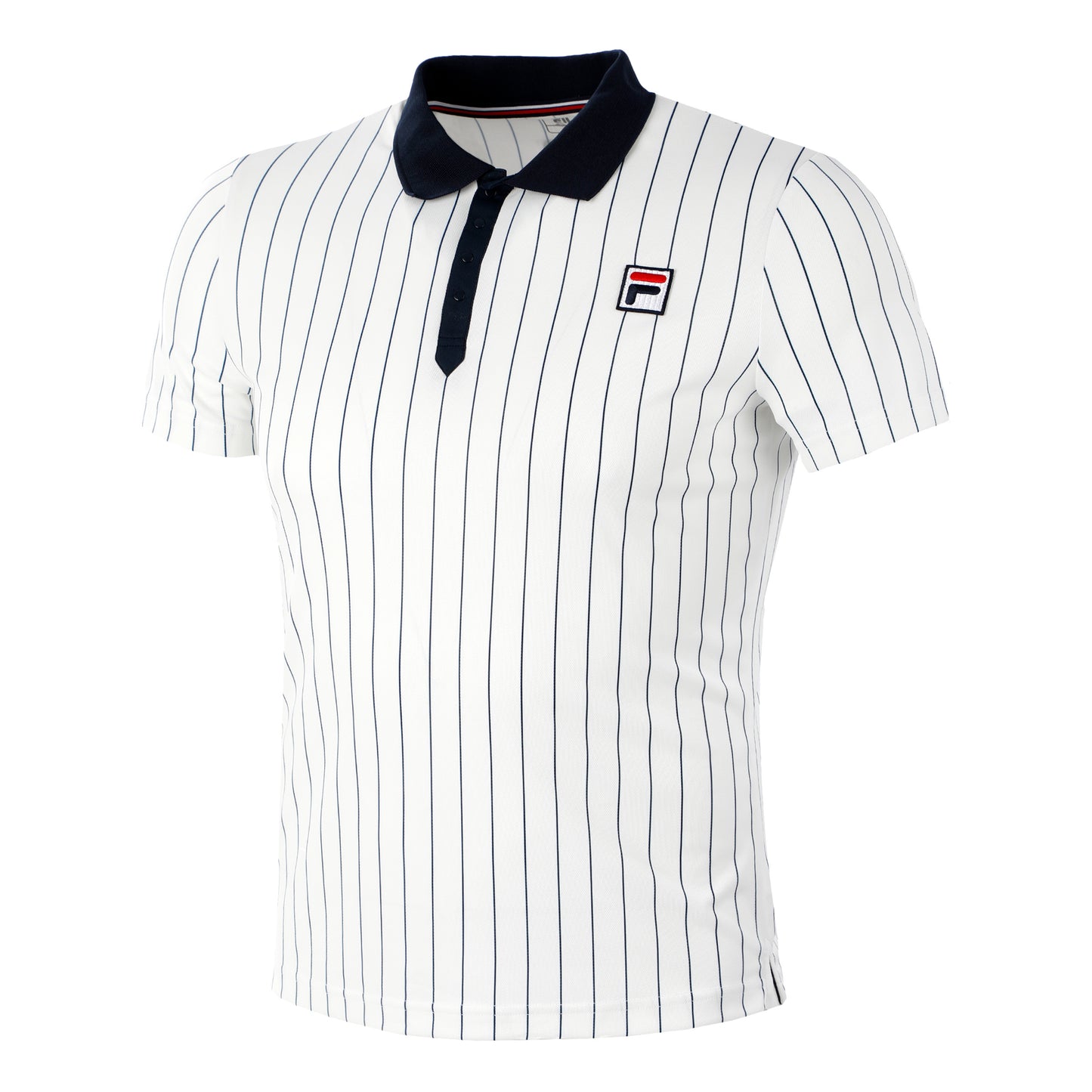 Fila Stripes Björn Polo Herren - weiß, dunkelblau