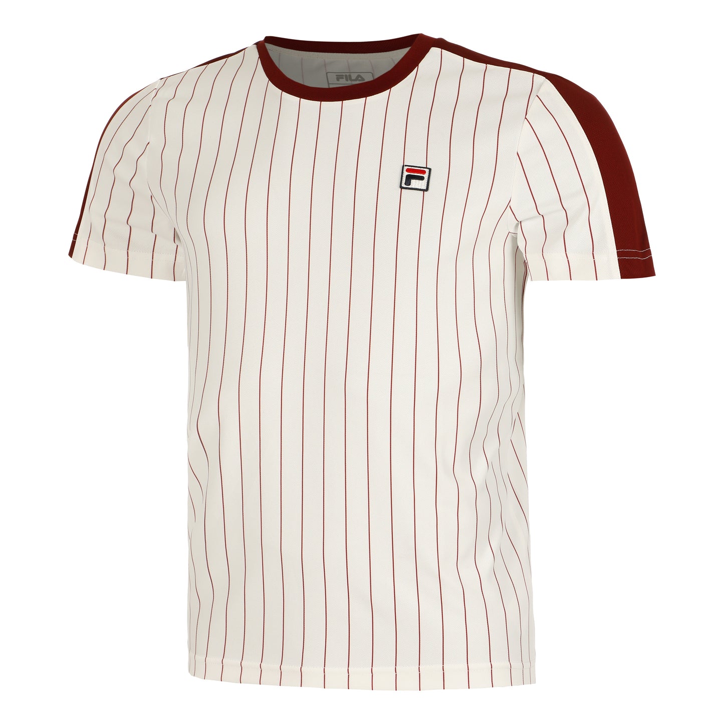 Fila Stripes Jascha 2 T-Shirt Herren-Weiß,Dunkelrot