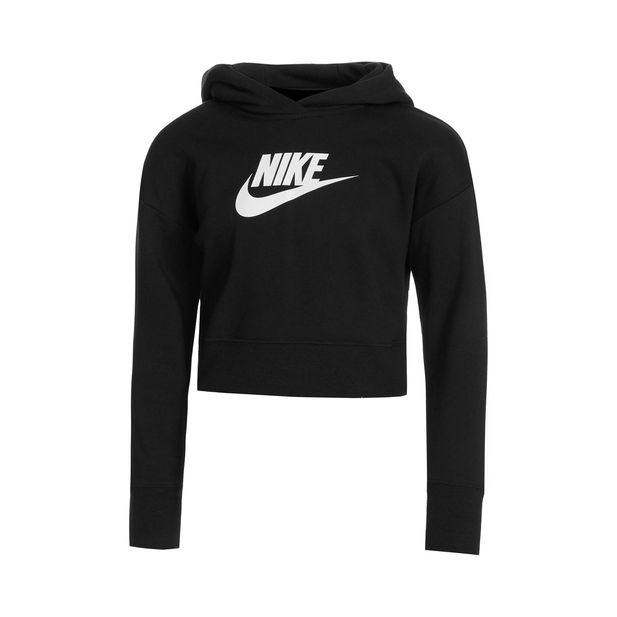 Nike French Terry Club Cropped Hoody Mädchen - schwarz, weiß