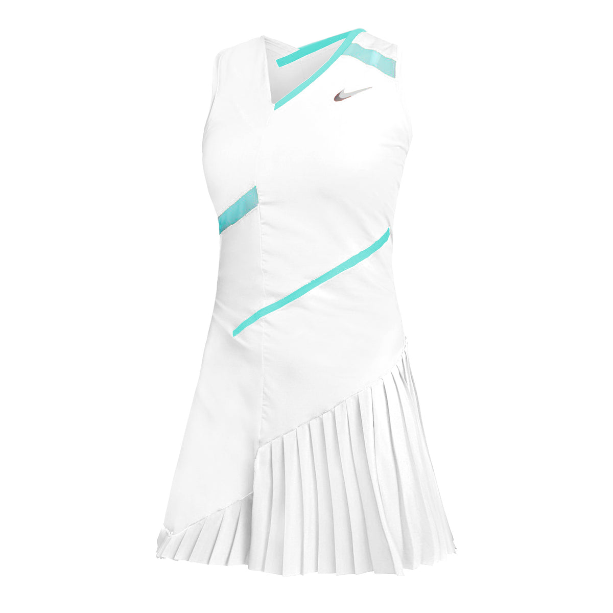 Nike Court Dri-Fit Kleid Damen - weiß, türkis