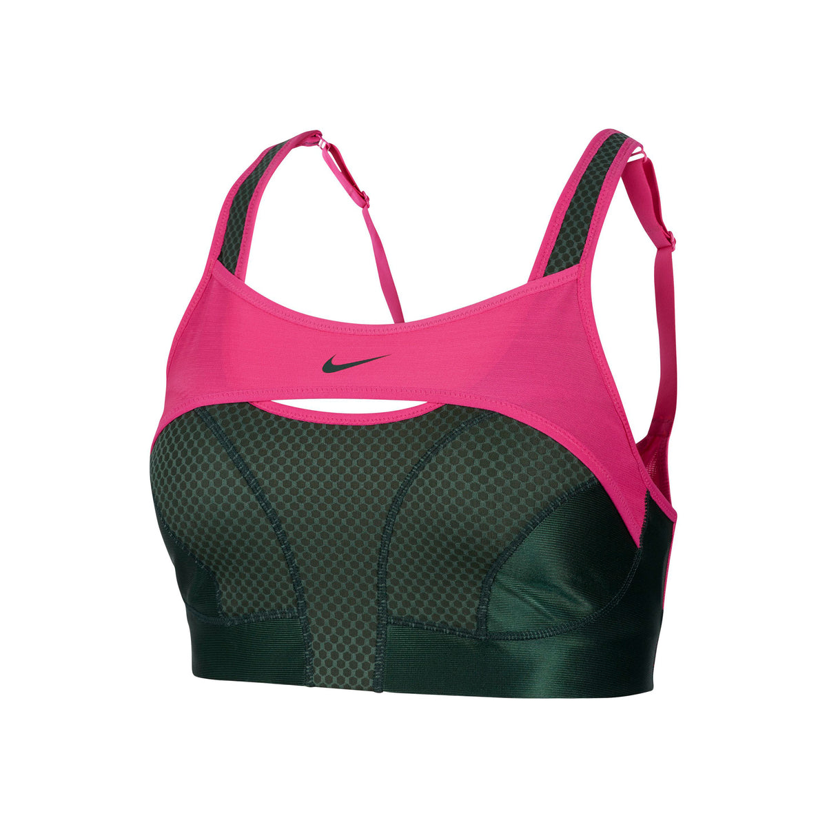 Nike Alpha Ultrabreathe Sport-BH Damen - dunkelgrün, pink