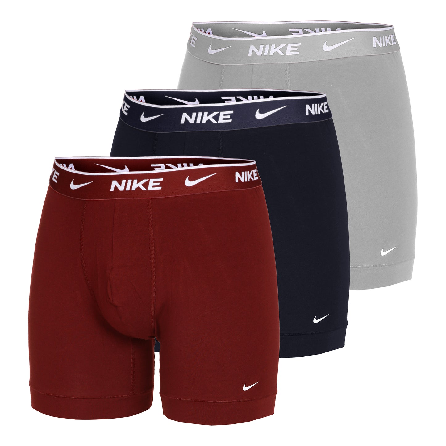 Nike Everyday Cotton Stretch Boxer Short 3er Pack Herren - dunkelrot, dunkelgrün