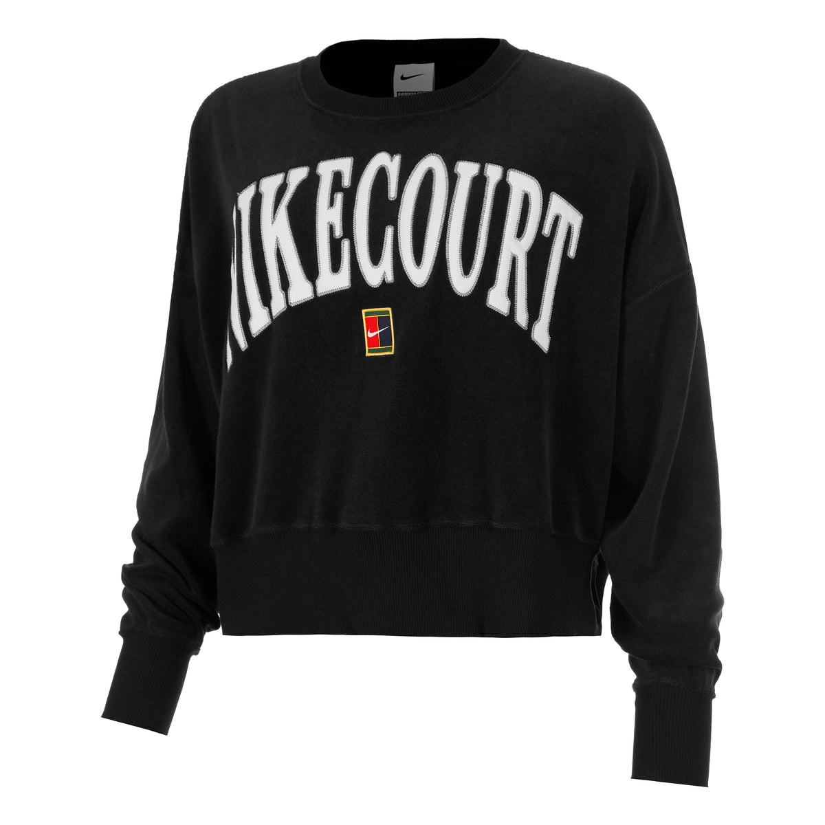 Nike Court Heritage Fleece GFX Crew Sweatshirt Damen-Schwarz