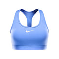 Swoosh Medium Sport-BH Damen - hellblau, weiß