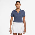 Court Heritage Crop Polo Damen-Blaugrau