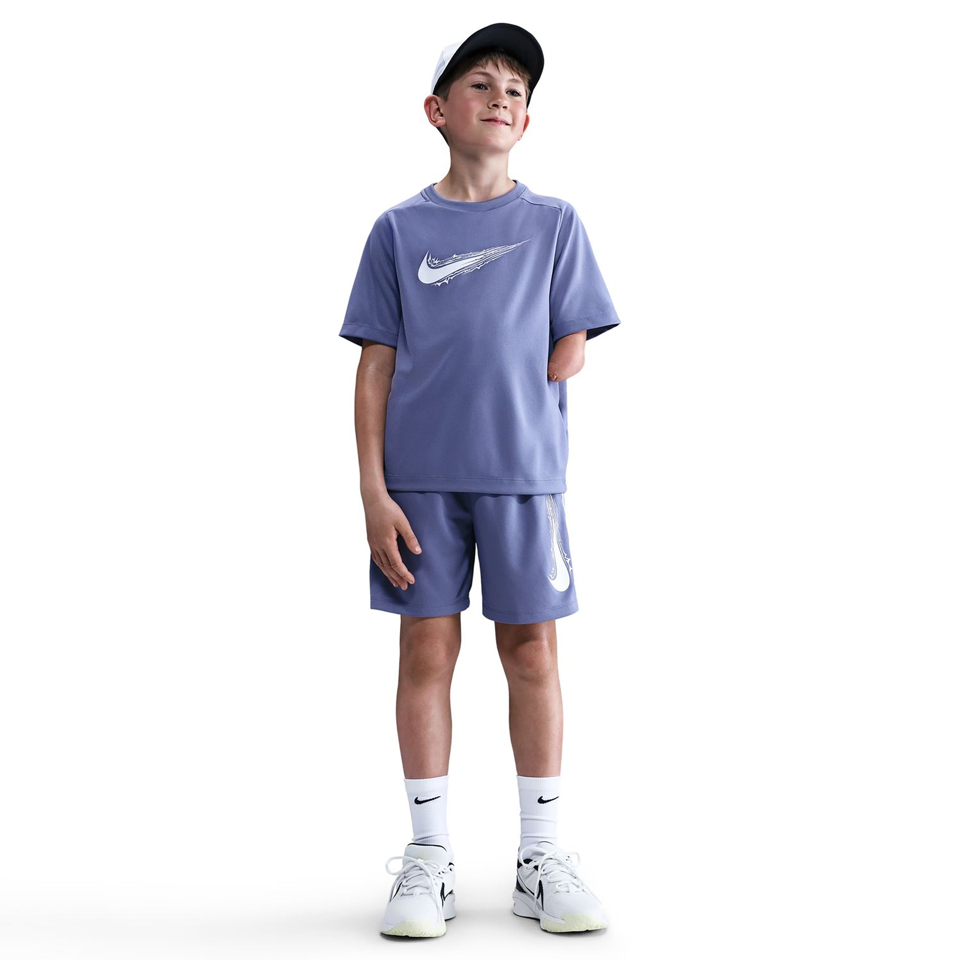 Nike Dri-Fit Multi Shorts Kinder-Blaugrau
