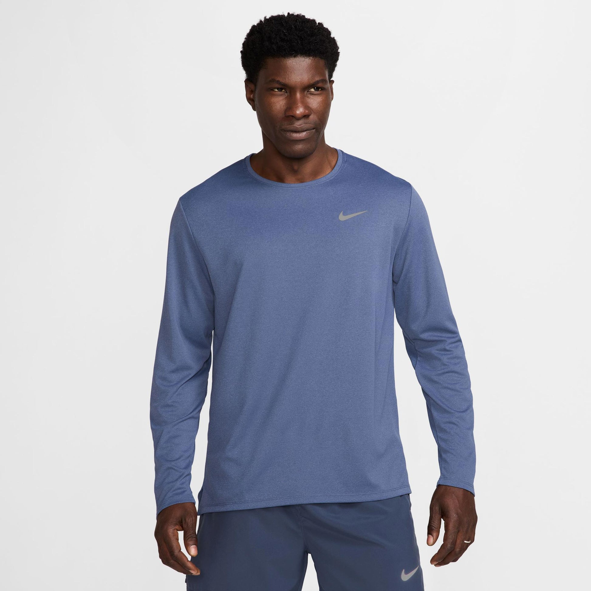 Nike Dri-Fit UV Miler Laufshirt Herren - blau, silber