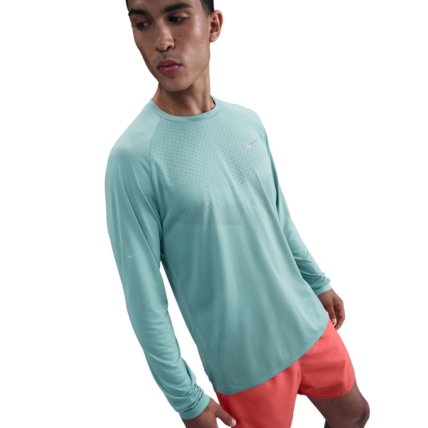 Nike Stride Laufshirt Herren - türkis, silber