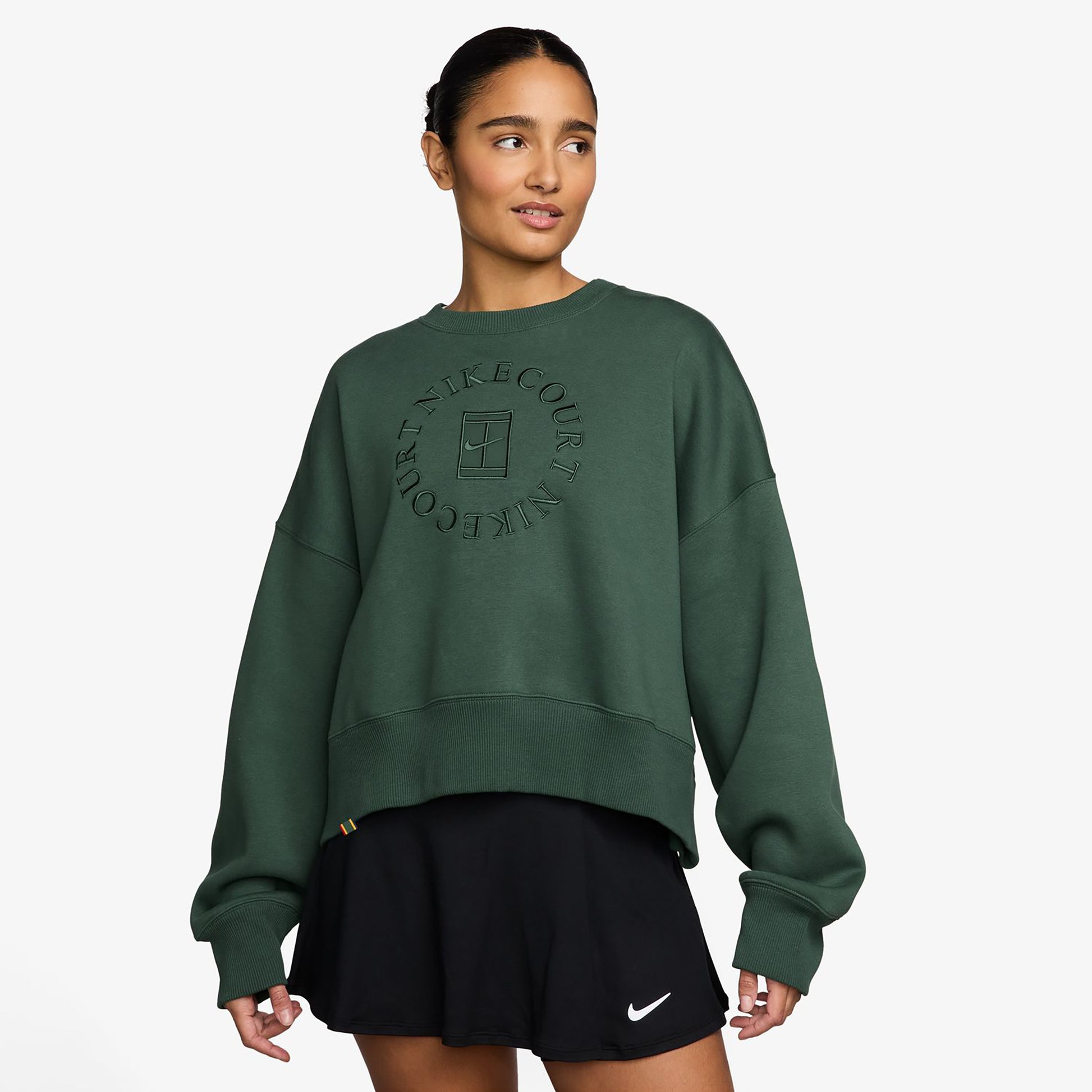 Nike Court Phoenix Over-Oversized Crew Heritage Sweatshirt Damen-dunkelgrün