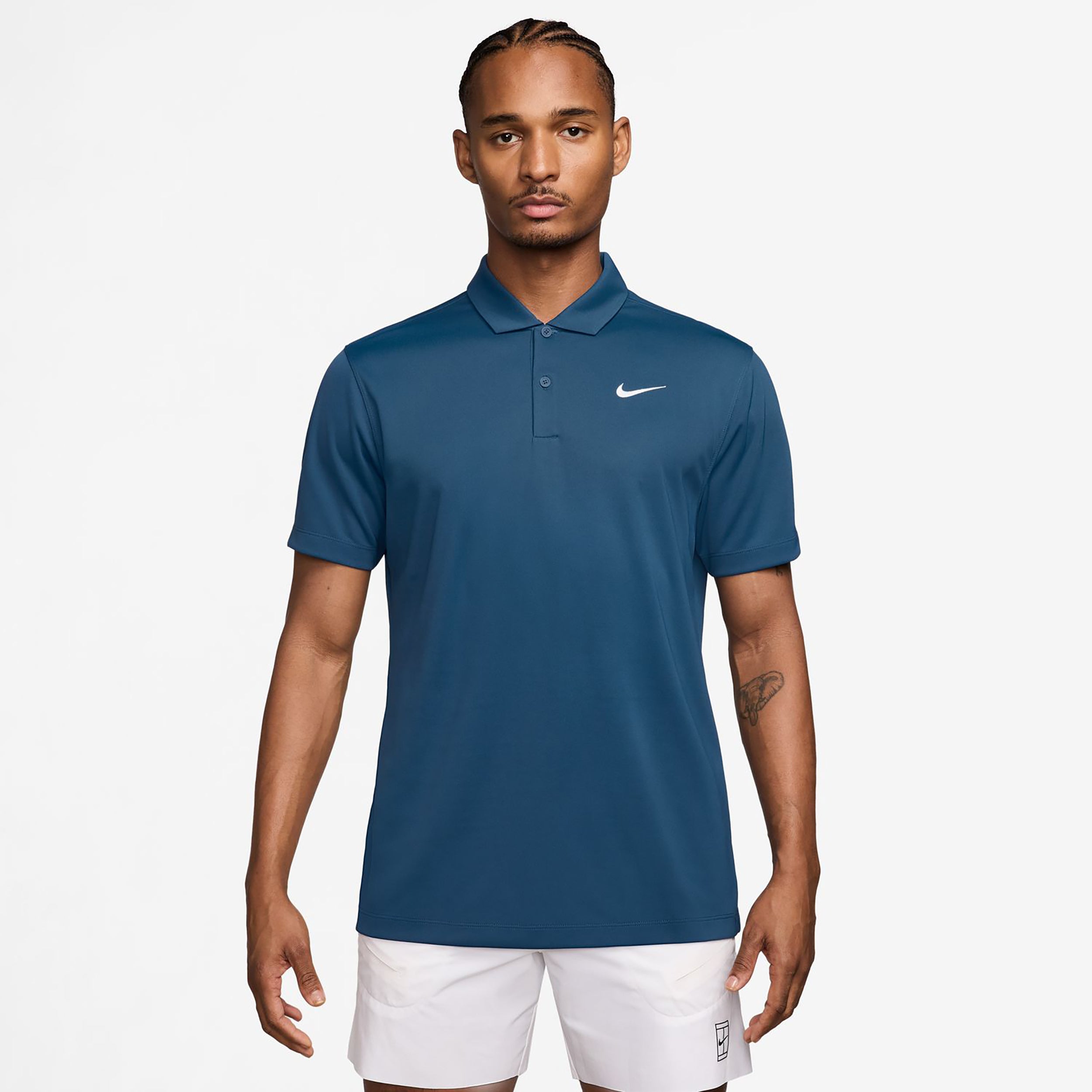 Nike Dri-Fit Victory Court Solid Polo Herren - petrol, weiß