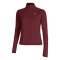 Dri-Fit Pacer 1/4-Zip Longsleeve Damen - dunkelrot, silber