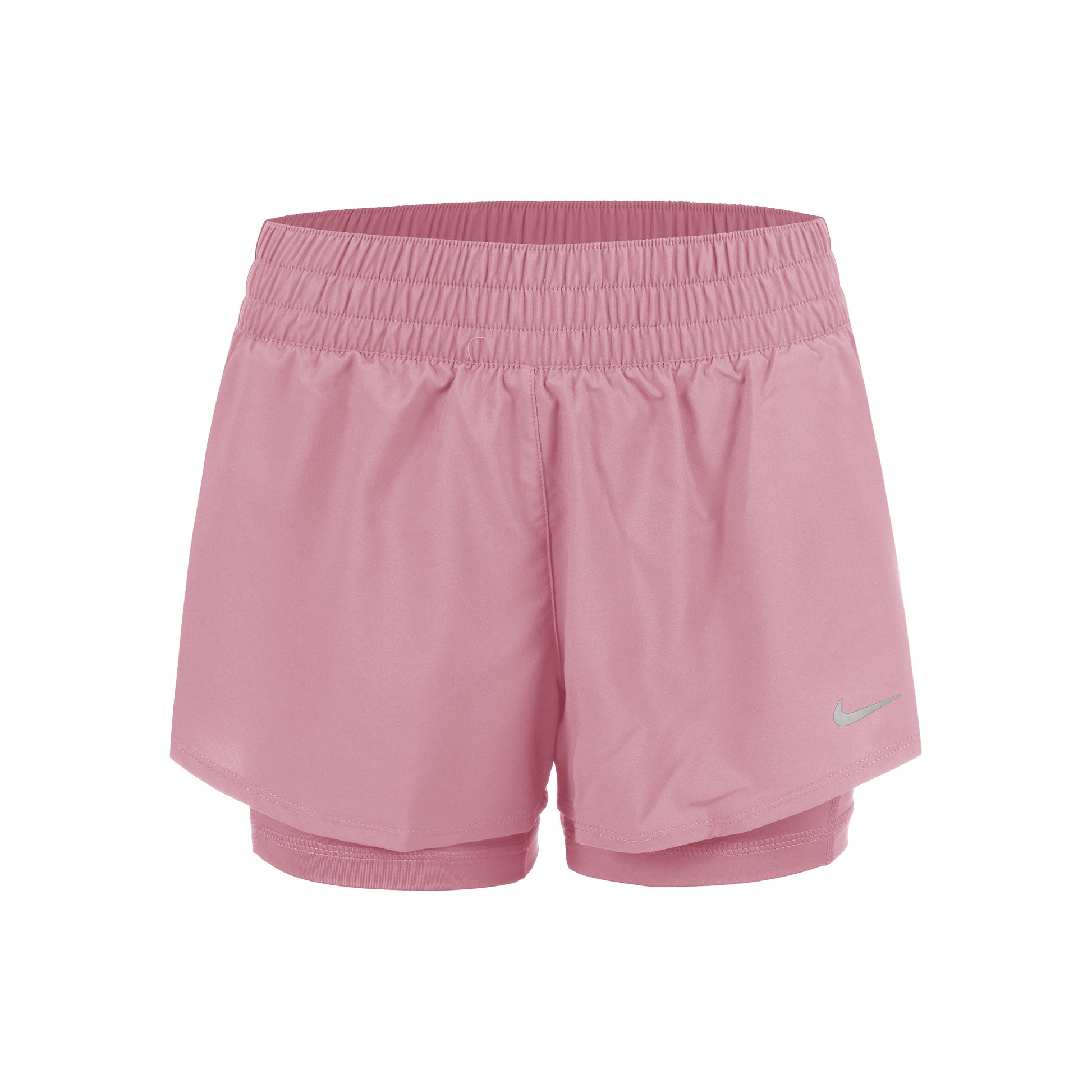 Nike Dri-Fit One Mid Rise 2in1 3in Shorts Damen - altrosa, silber