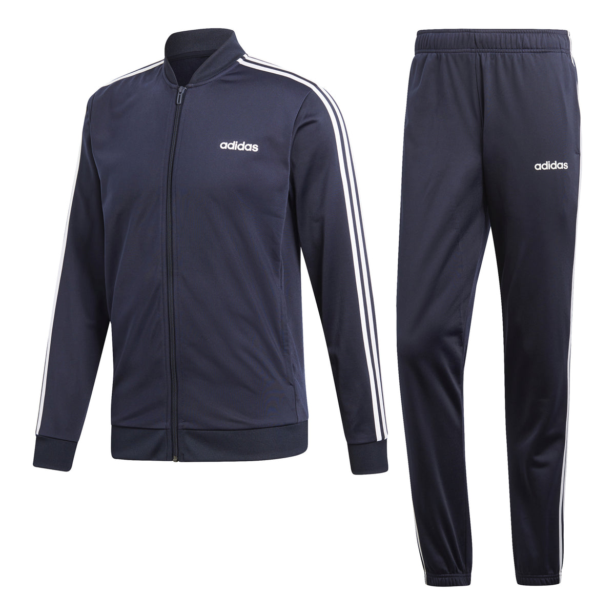 adidas Back to Basic 3 Stripes Trainingsanzug Herren - dunkelblau, weiß