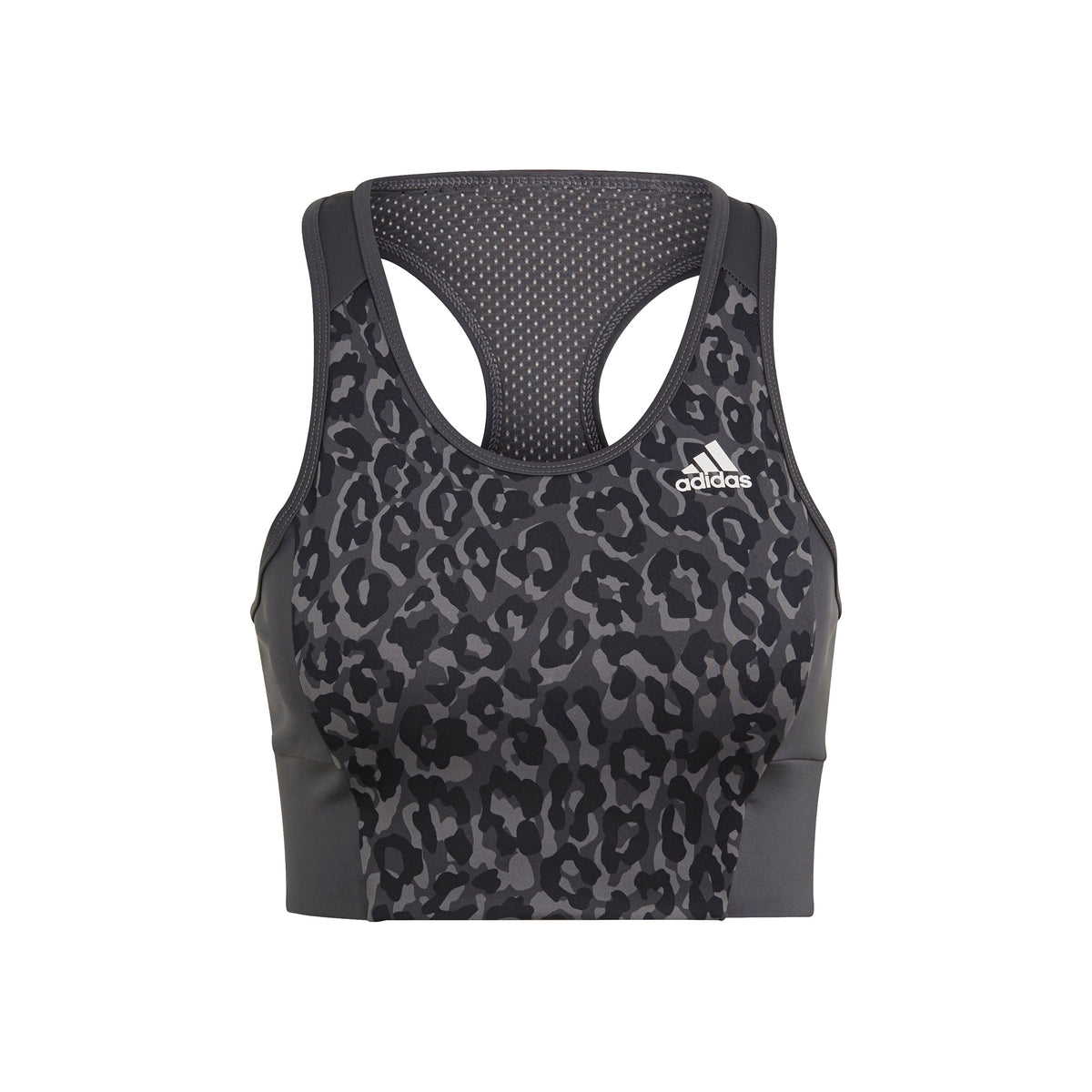 adidas Leo Sport-BH Damen - dunkelgrau, schwarz
