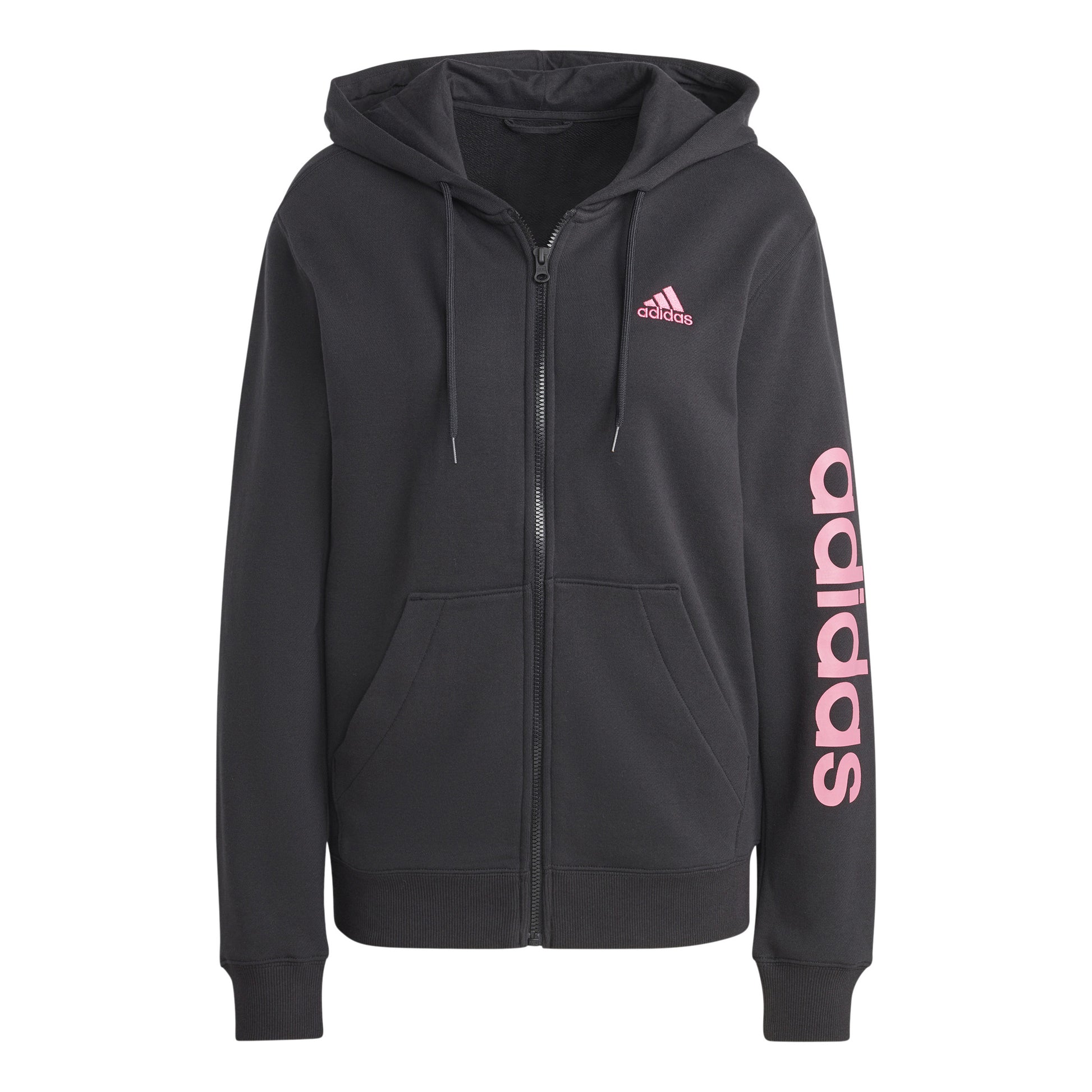 adidas Linear French terry Full Zip Sweatjacke Damen - schwarz, pink