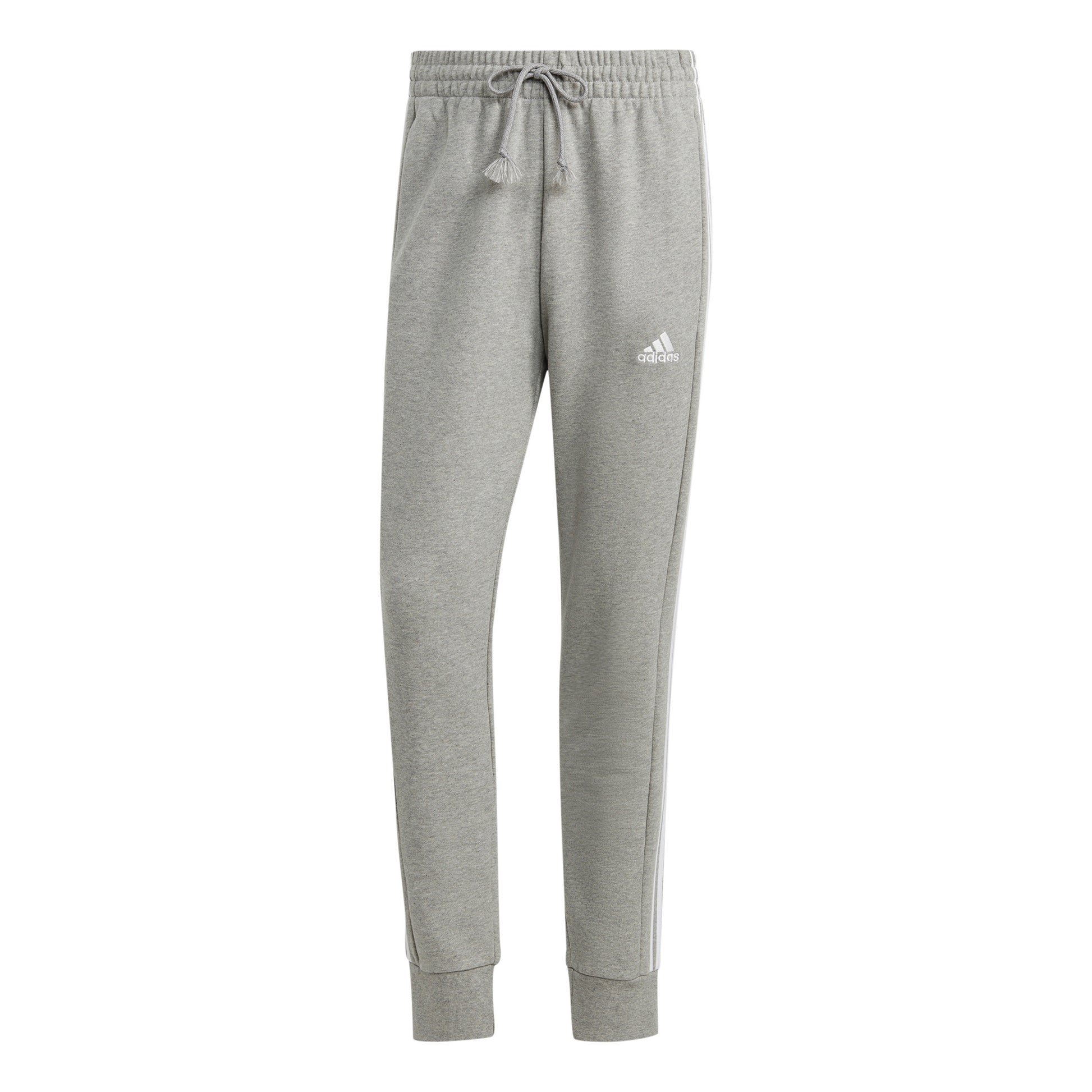 adidas French Terry Tapered Cuff 3-Stripes Trainingshose Herren - hellgrau, weiß