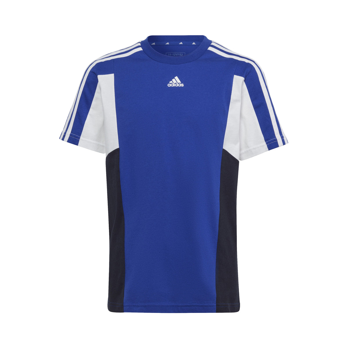 adidas Colorblock 3-Stripes Regular Fit T-Shirt Jungen - blau, weiß