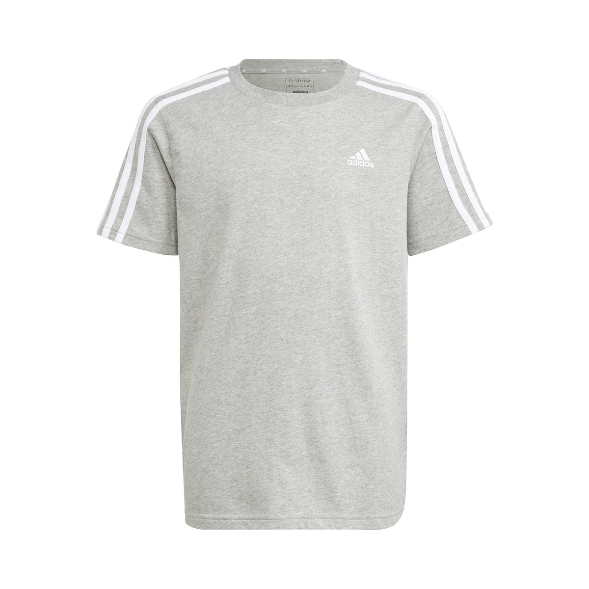 adidas 3Stripes T-Shirt Jungen - hellgrau, weiß