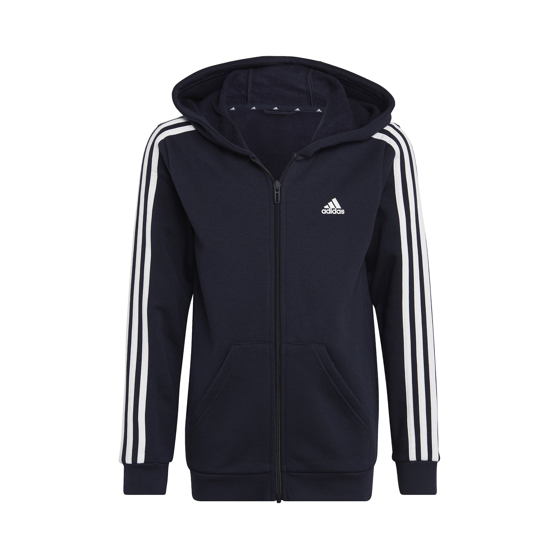adidas 3Stripes Full-Zip Sweatjacke Jungen - dunkelblau, weiß