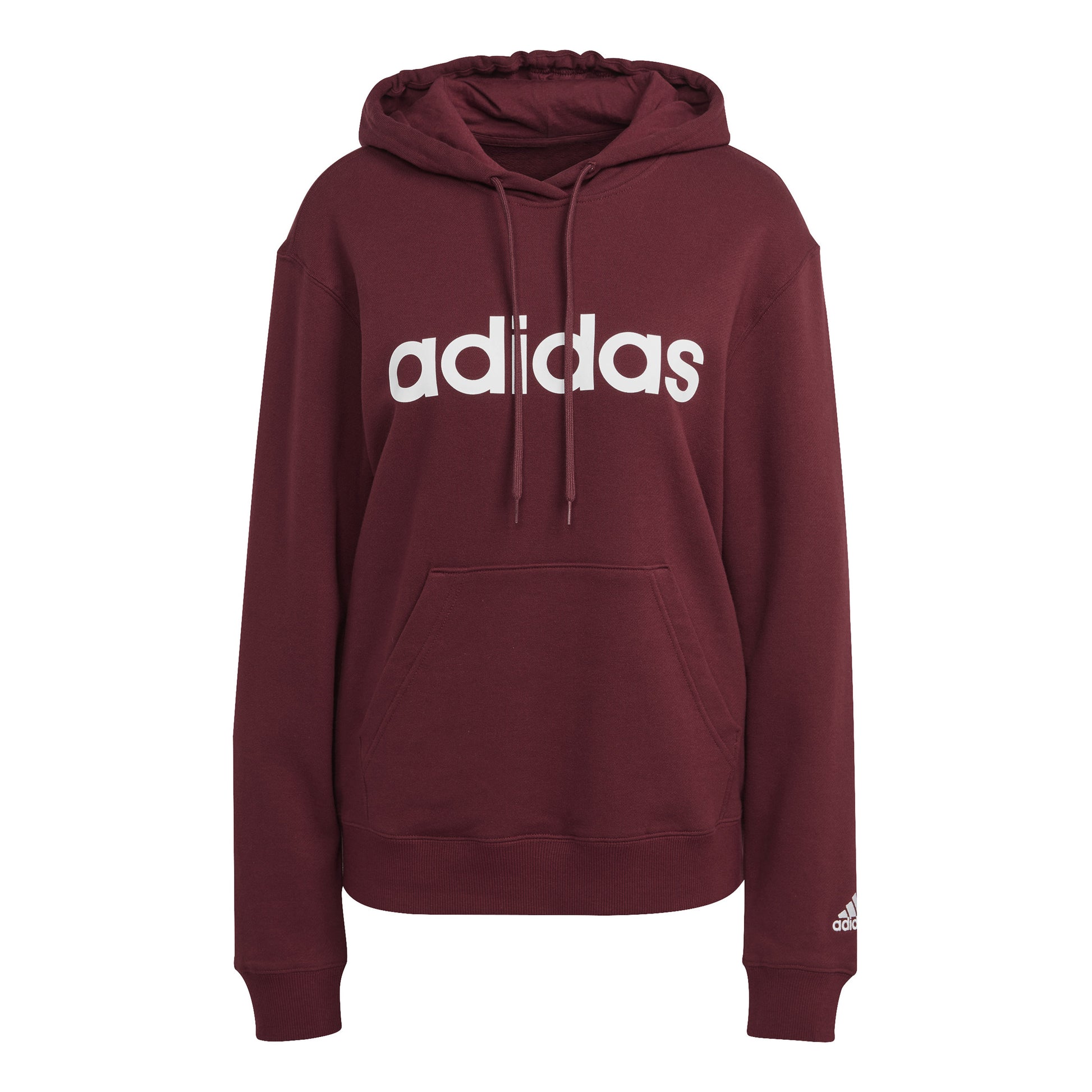 adidas Linear French Terry Hoody Damen - rot, weiß
