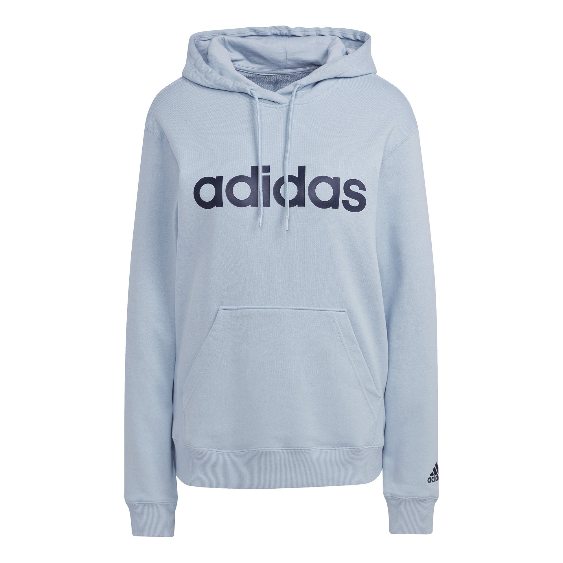 adidas Linear French Terry Hoody Damen - blaugrau, dunkelblau
