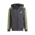 Training ES 3 Stripes Full-Zip Sweatjacke Kinder - dunkelgrau, neongrün