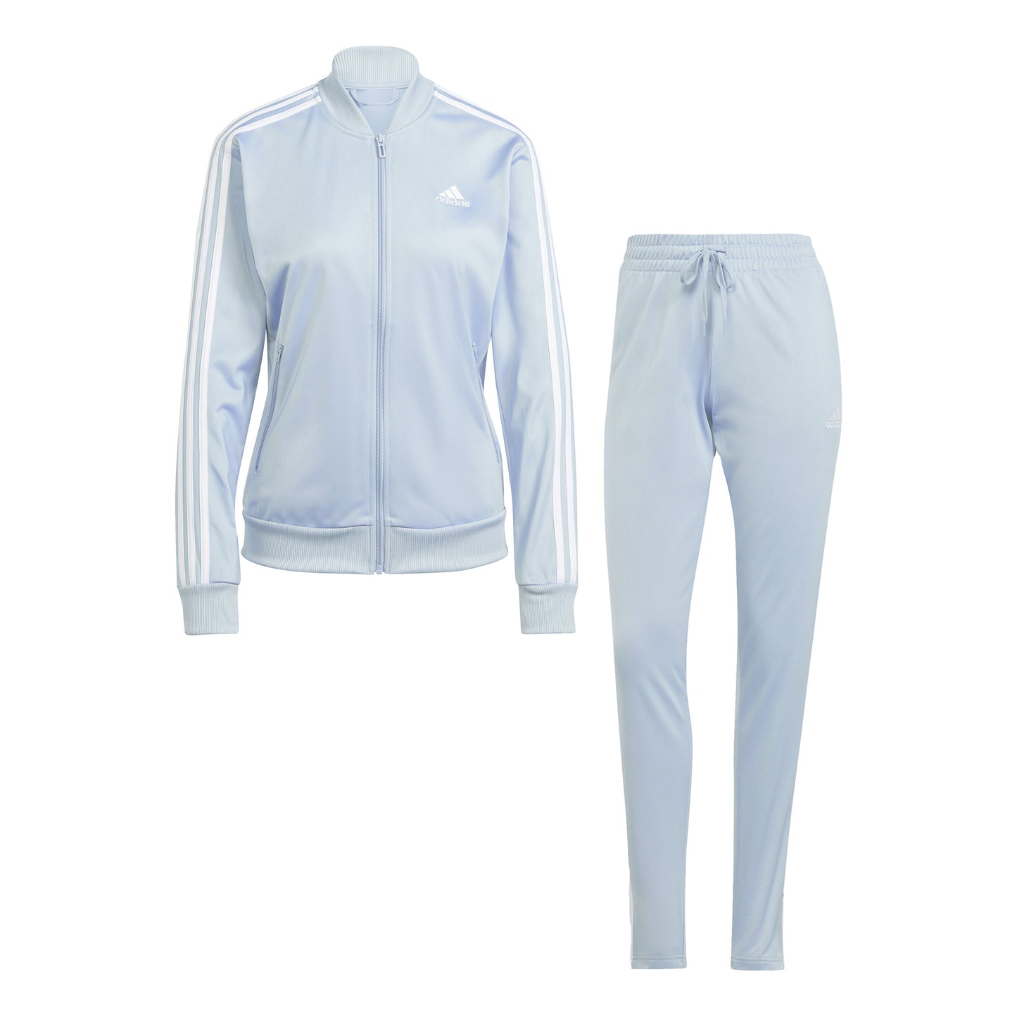 adidas 3Stripes Trainingsanzug Damen - hellblau, weiß