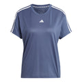 Essentials 3 Stripes T-Shirt Damen - blaugrau, weiß