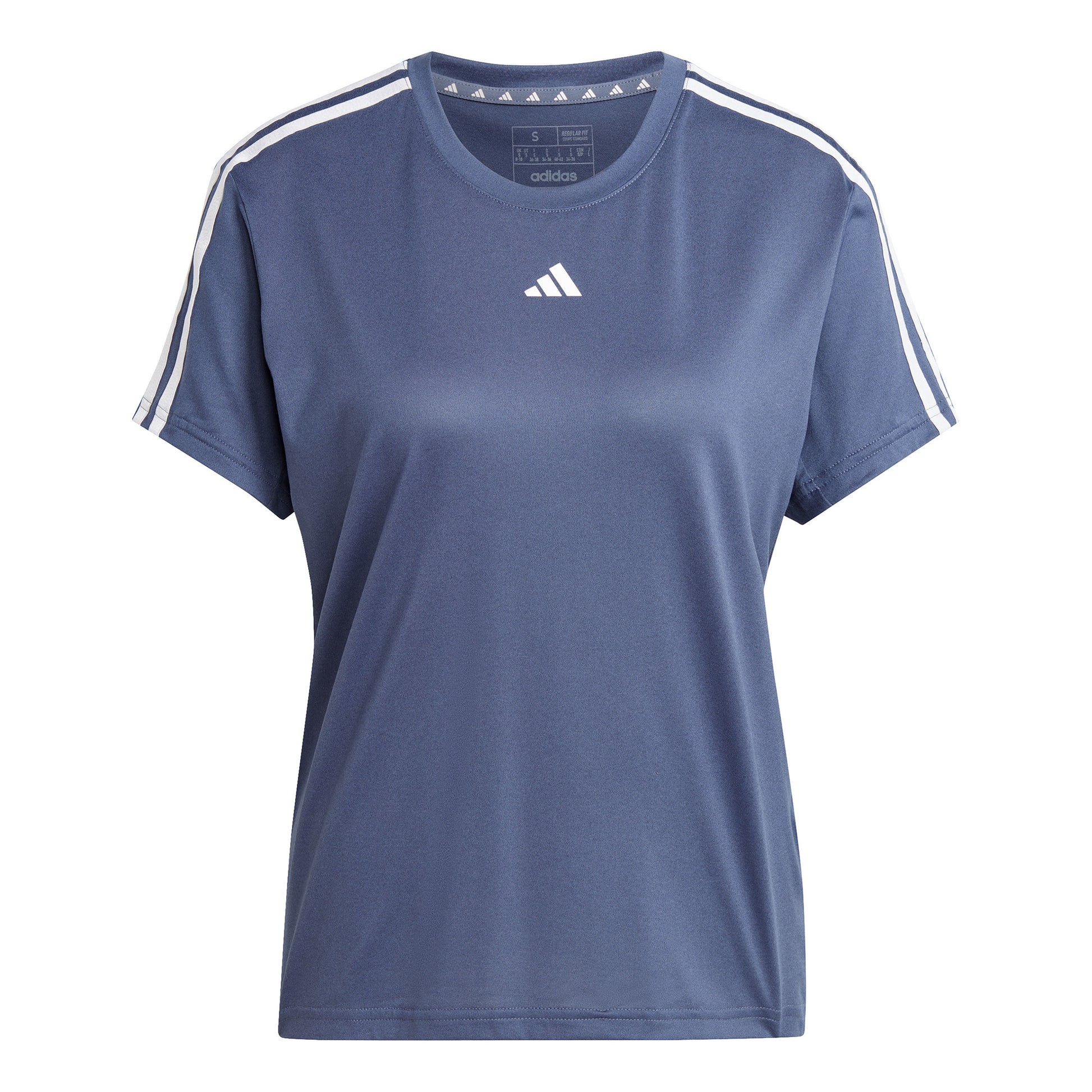 adidas Essentials 3 Stripes T-Shirt Damen - blaugrau, weiß