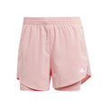 MIN 2in1 Shorts Damen - rosa, weiß