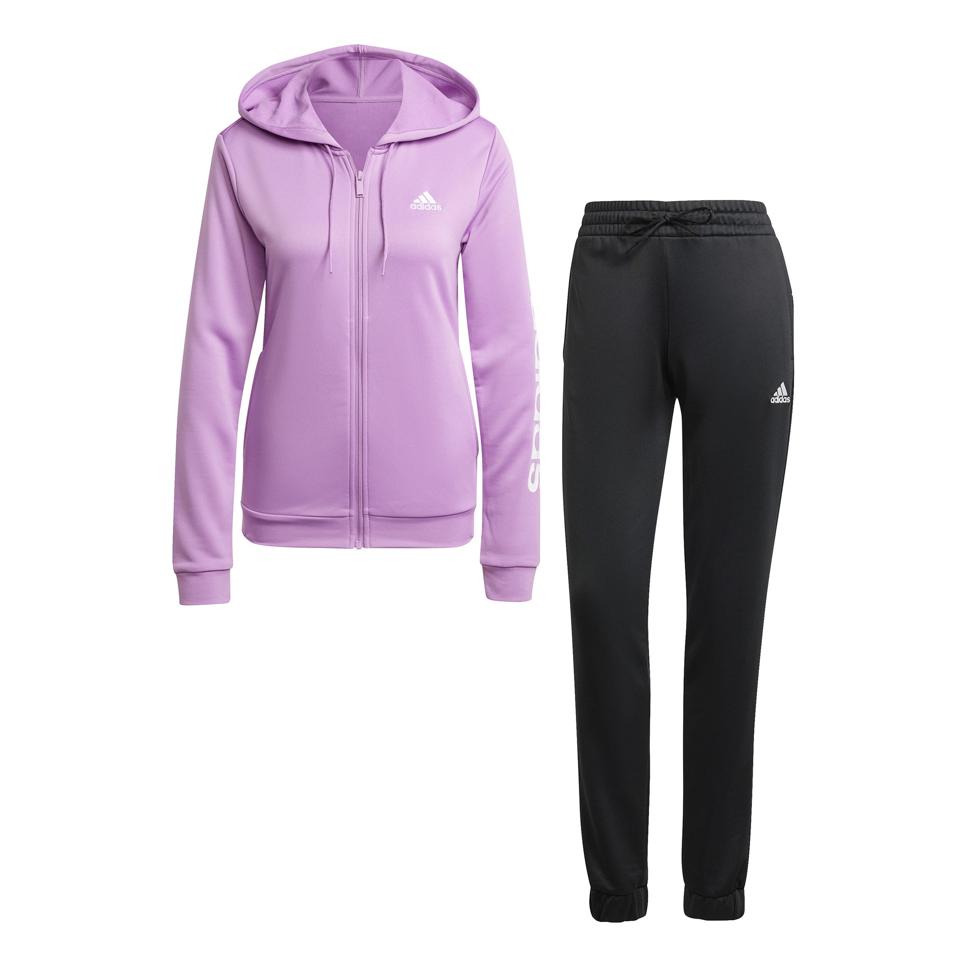 adidas Linear Trainingsanzug Damen - lila, schwarz