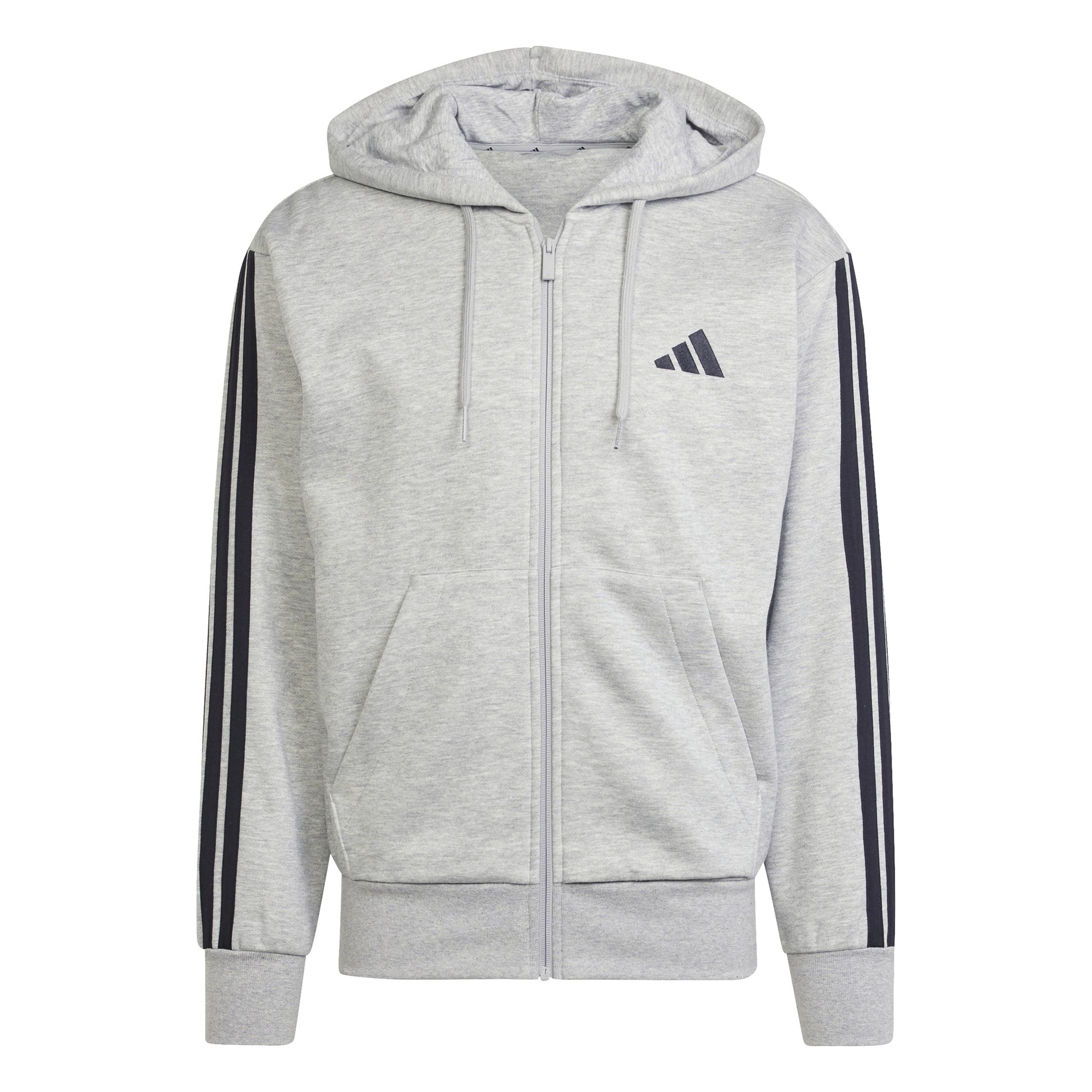 adidas Essentials 3 Stripes Sweatjacke Herren - grau, schwarz