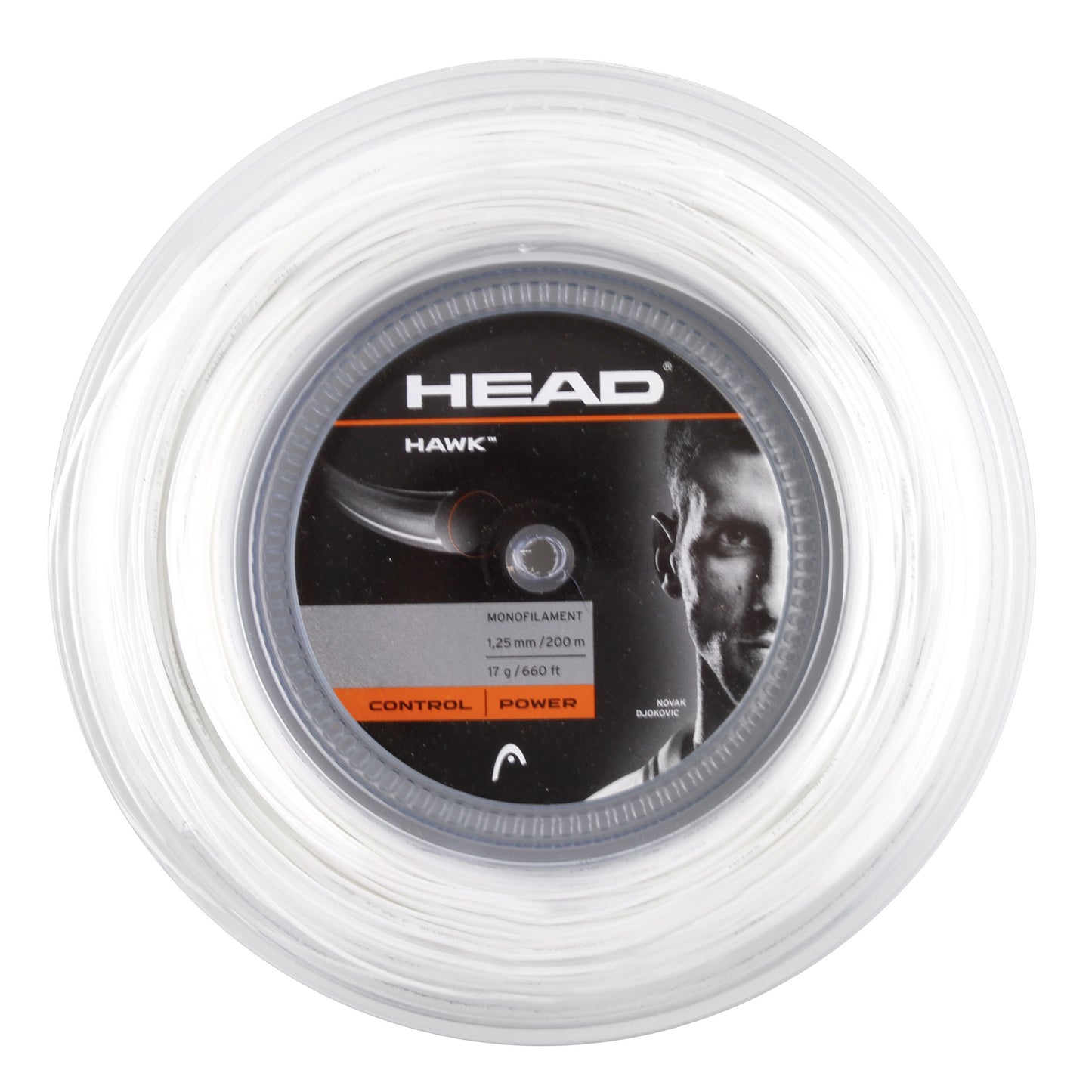 HEAD Hawk Saitenrolle 200m-Weiß