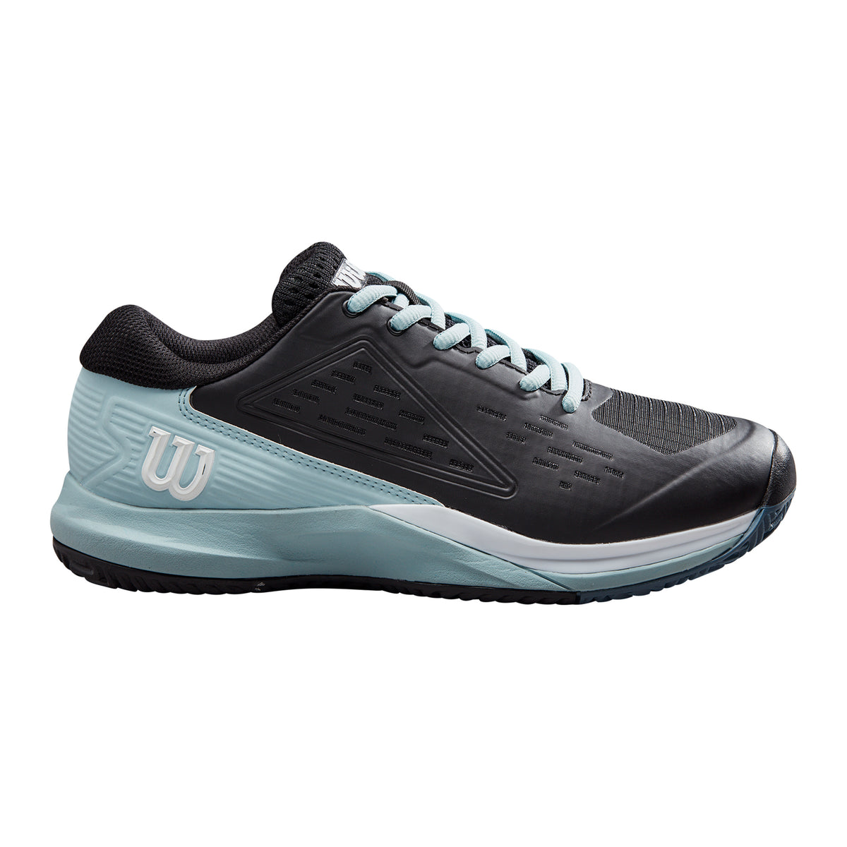 Wilson Rush Pro Ace Sandplatzschuh Damen-Schwarz,Hellblau