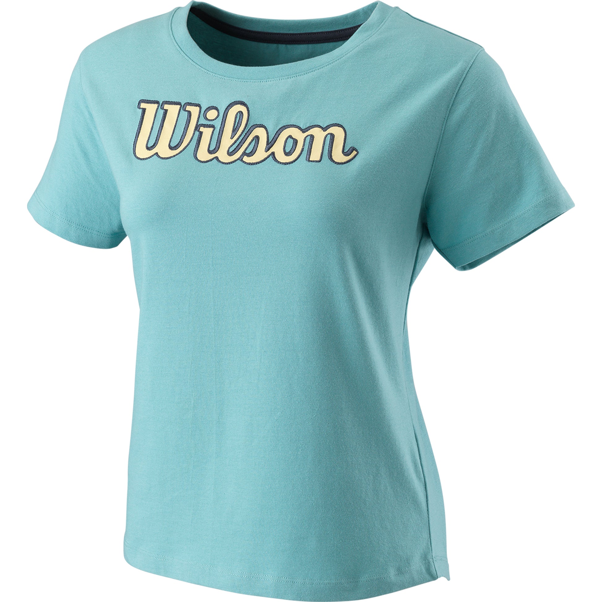 Wilson Sript Eco T-Shirt Damen-Blau,Gelb